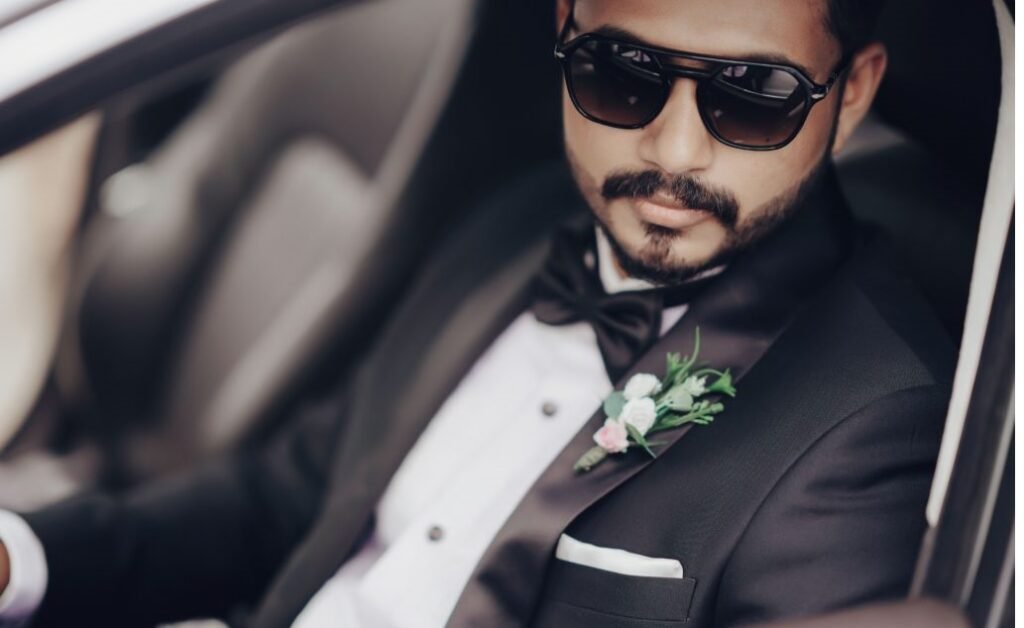 Premium Photo | South asian man or indian male wear red eyeglasses stand  near his white transportation with mobile phone