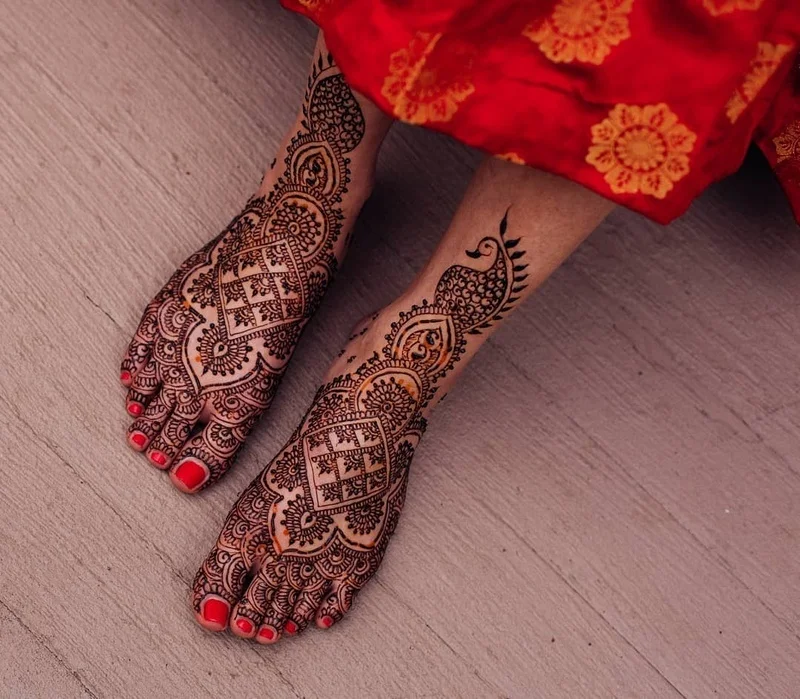 Engagement Leg Mehndi Design