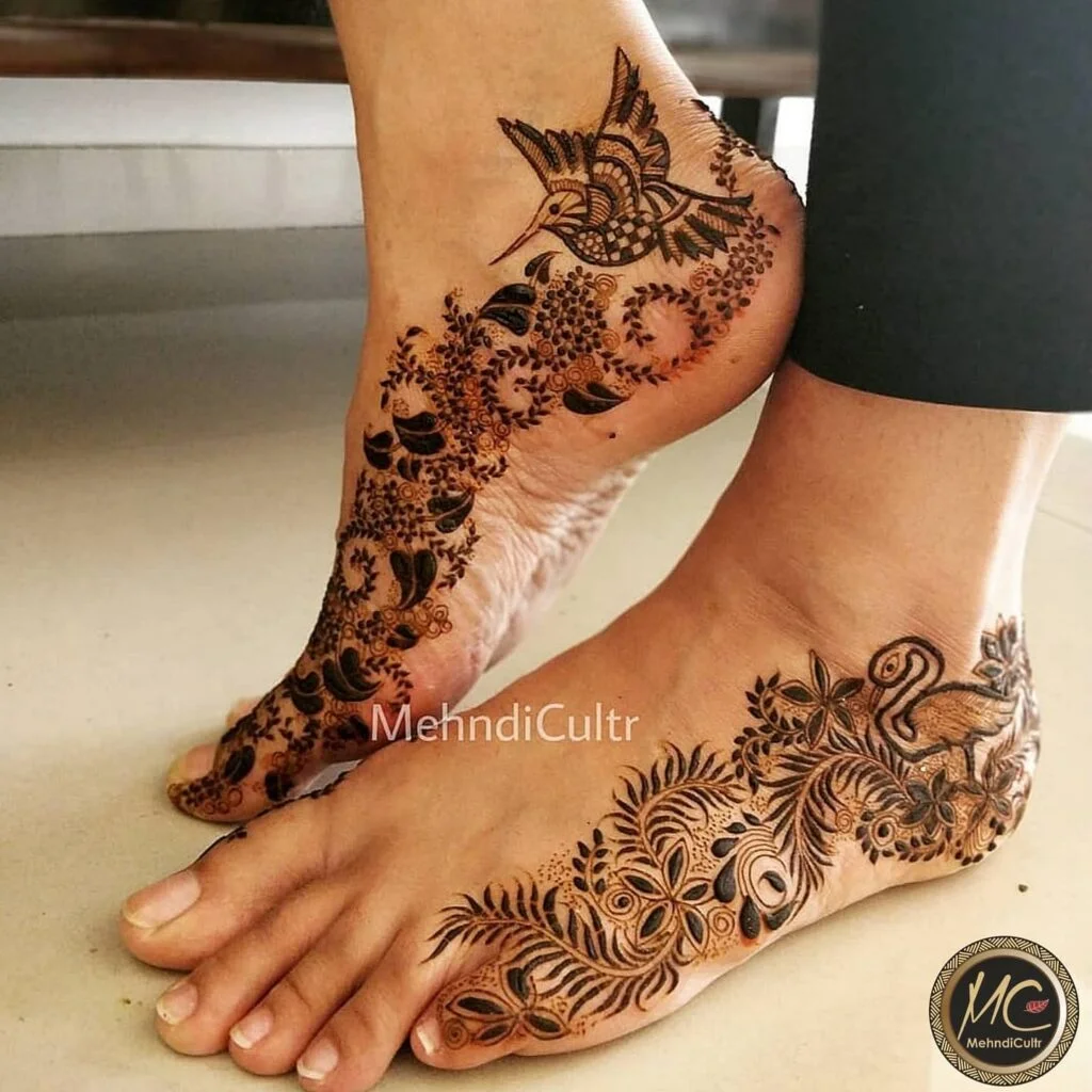 Leg Mehndi Designs for Teej